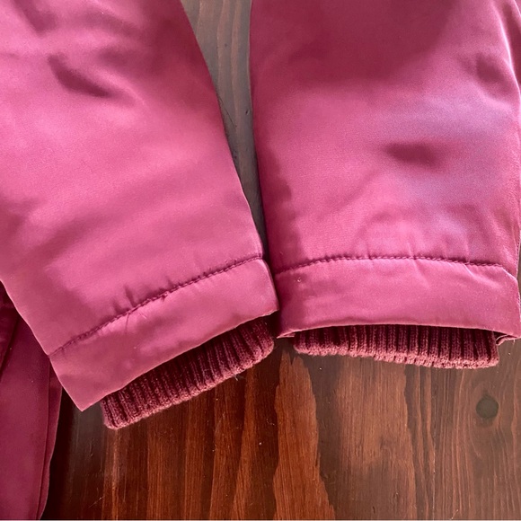 Women’s Hooded Water Resistant Coat Size Small Dark Red Fur Hood Pockets - Picture 8 of 12